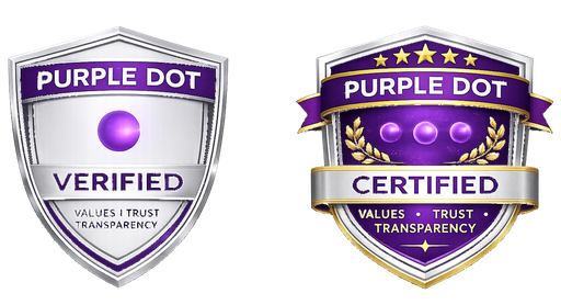 Purple Dot badge pair