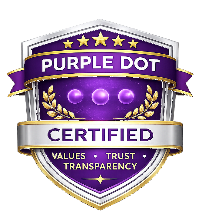 Purple Dot Certified badge