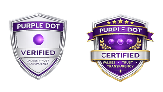 Purple Dot footer badge strip